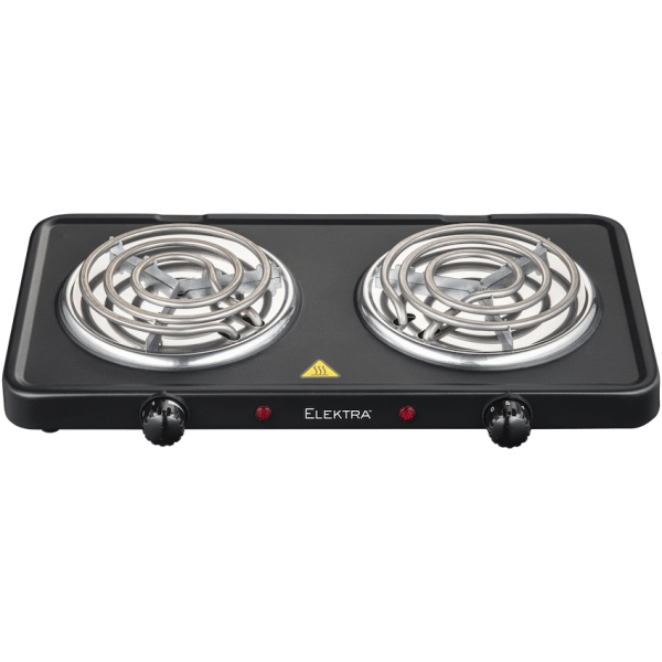 Elektra Double Spiral Hot Plate - Black