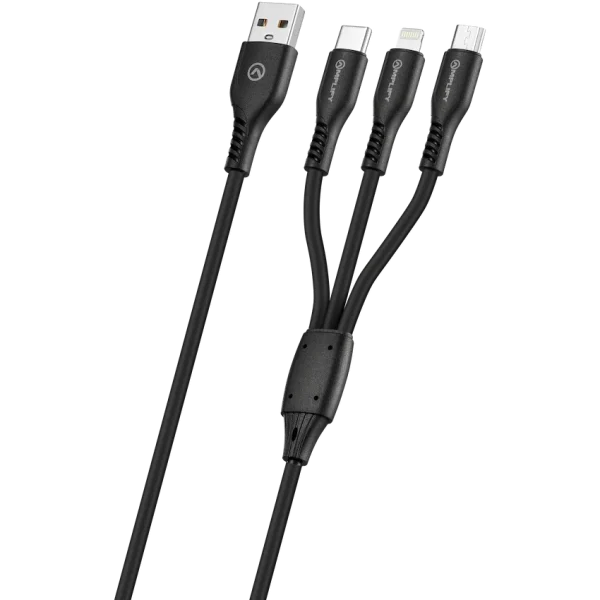 Amplify CoreCharge Series 1.2m 3-in-1 Cable - Black