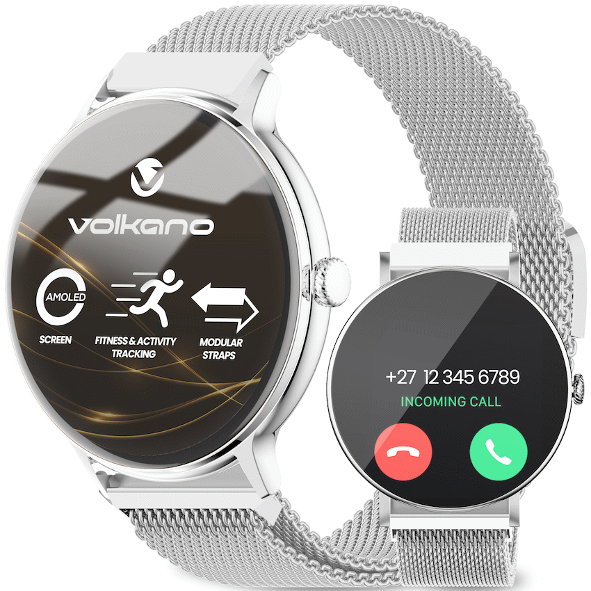 Volkano Ayla Collection Smartwatch with Extra Silicone Strap - Silver - Image 2