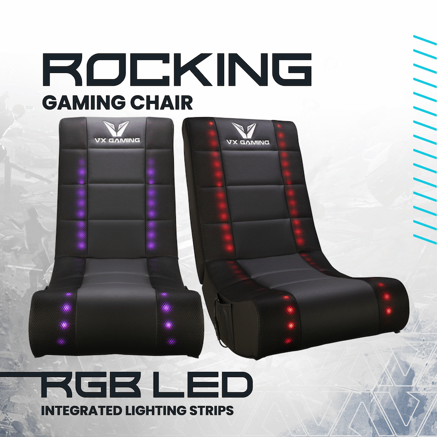 VX Gaming Electra Series Rocking Gaming Chair with LED lights - Image 2