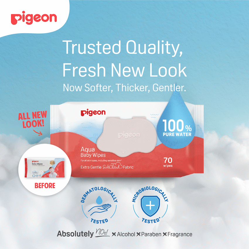 PIGEON AQUA BABY WIPES 70's FLIPTOP - Single - Image 2