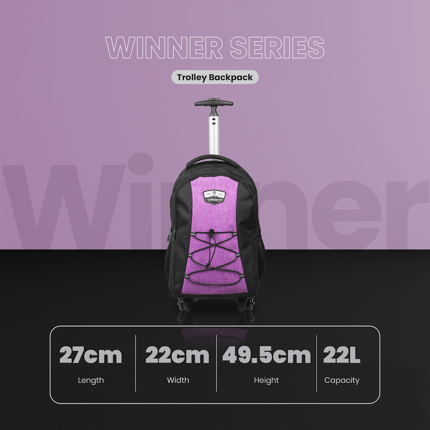 Volkano Winner Trolley Backpack 22L Pink - Image 2