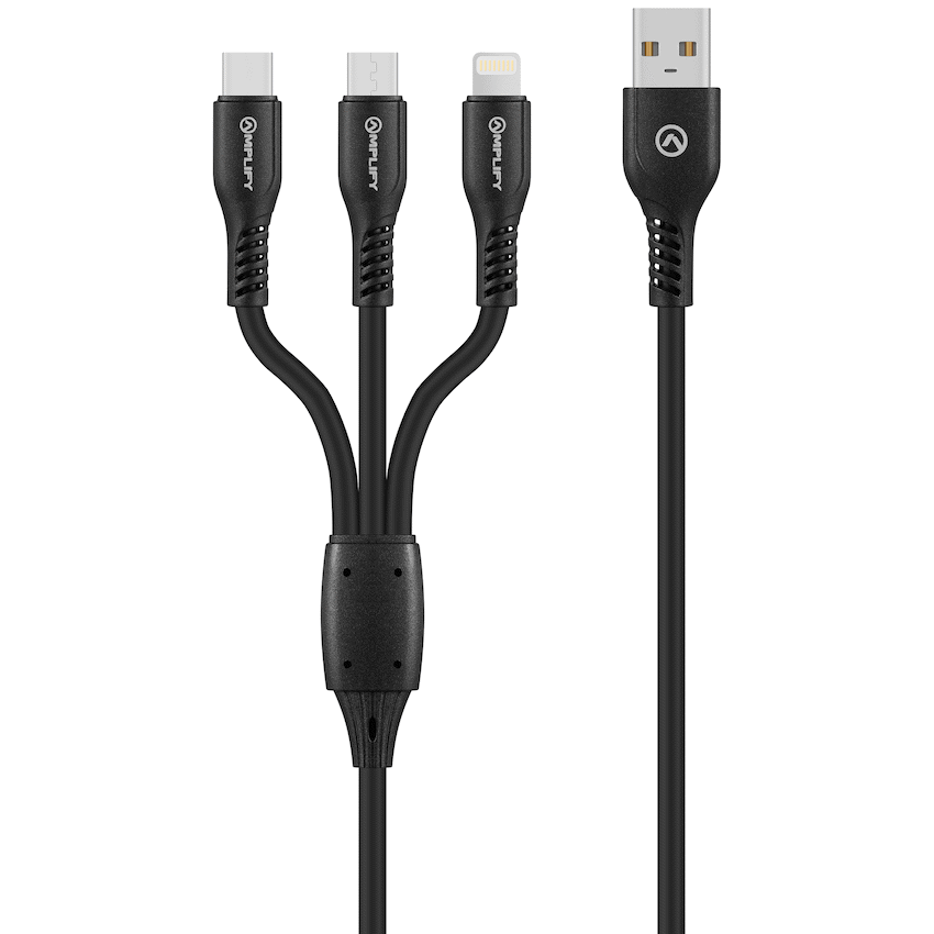 Amplify CoreCharge Series 1.2m 3-in-1 Cable - Black - Image 2