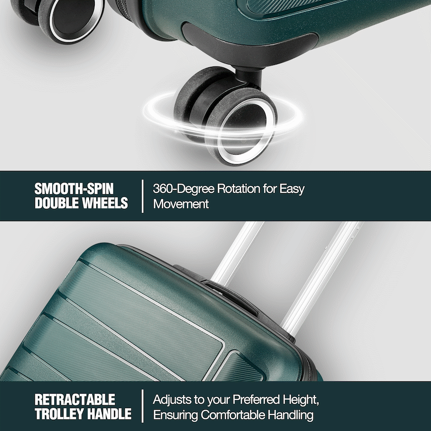 Travelwize Tourer PP 65cm 4-wheel Spinner Luggage Petrol - Image 3
