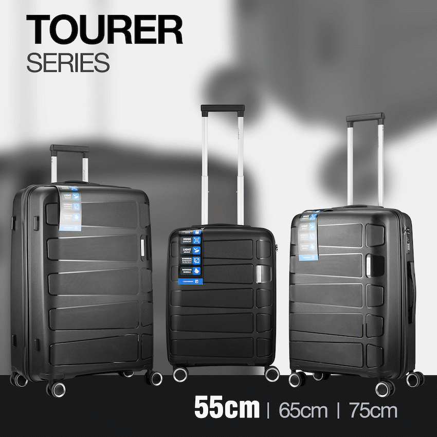 Travelwize Tourer PP 55cm 4-wheel Spinner Luggage Black - Image 4
