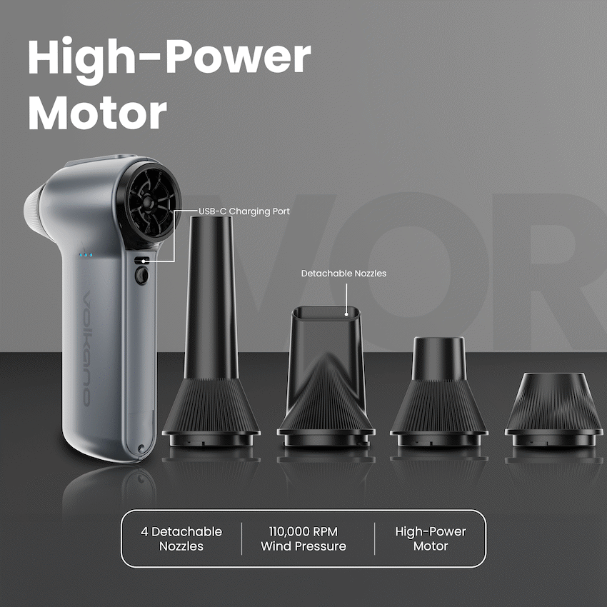 Volkano Vortex Series Portable Extreme Max Turbo Fan - Gun Metal - Image 4