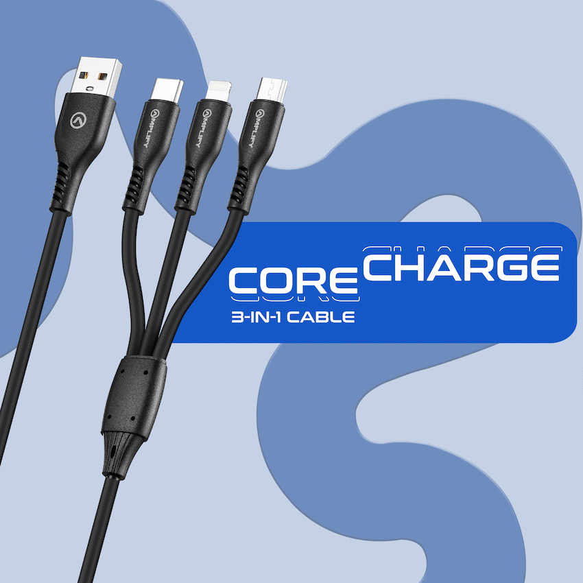 Amplify CoreCharge Series 1.2m 3-in-1 Cable - Black - Image 5