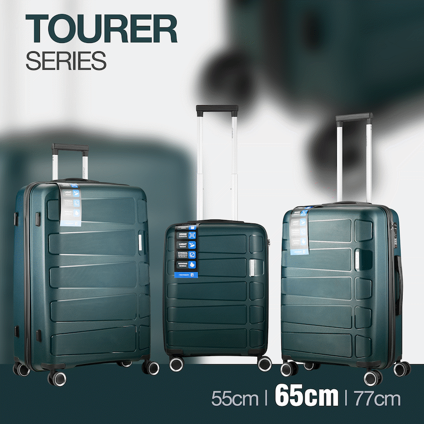 Travelwize Tourer PP 65cm 4-wheel Spinner Luggage Petrol - Image 5