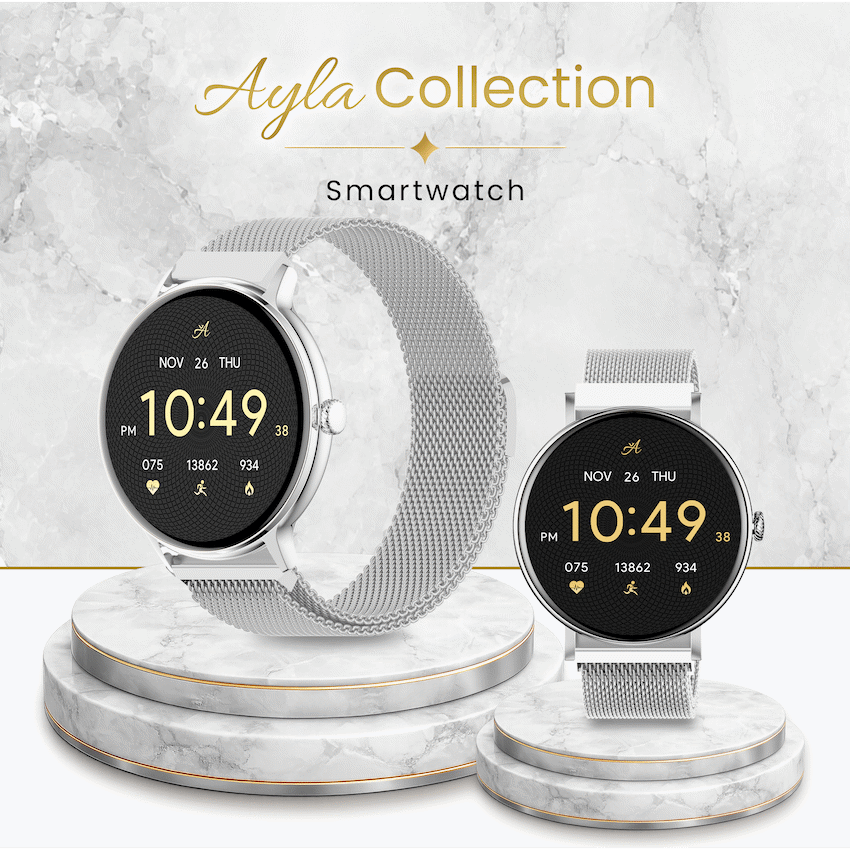 Volkano Ayla Collection Smartwatch with Extra Silicone Strap - Silver - Image 5