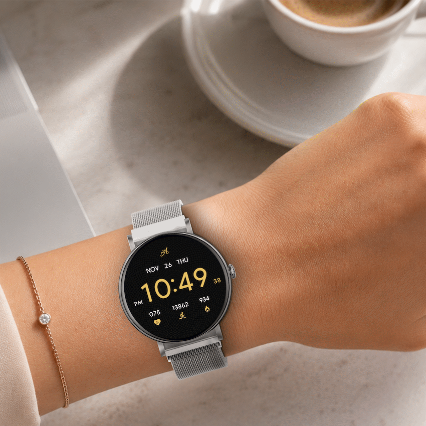 Volkano Ayla Collection Smartwatch with Extra Silicone Strap - Silver - Image 6
