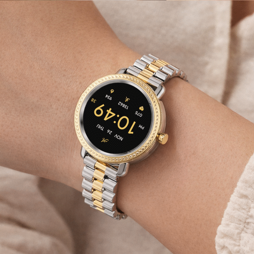 Volkano Ayla Collection Jewelled Smartwatch With 2 Colour Metal link strap - Image 6