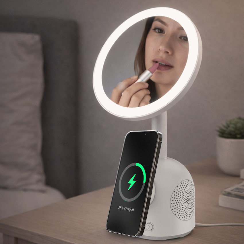 ZEN Unify Series Wireless Phone Charger with Bluetooth Speaker - White - Image 6