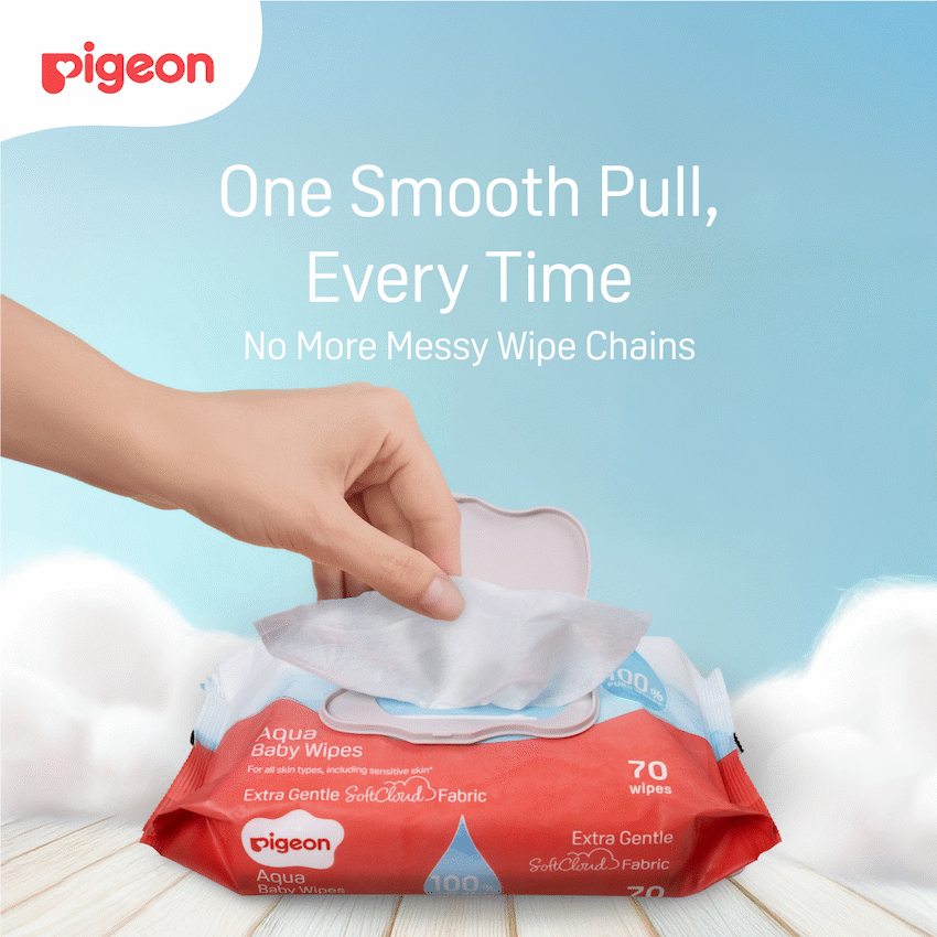 PIGEON AQUA BABY WIPES 70's FLIPTOP - Single - Image 8