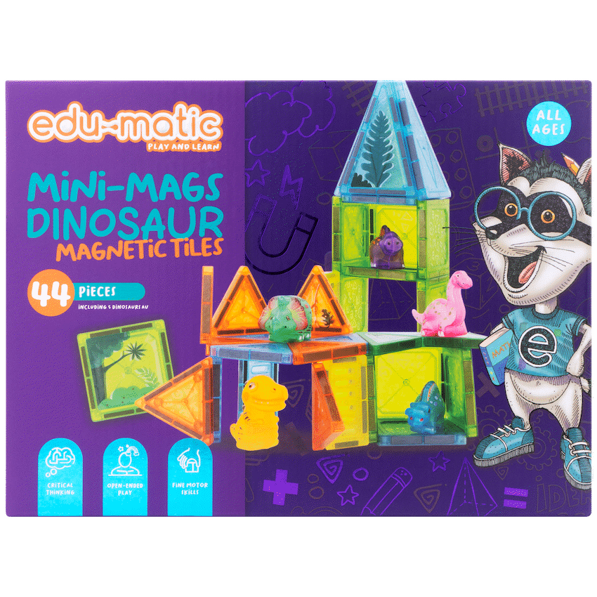 Edu-matic Mini-Mags 44pc Dinosaurs Magnetic Tiles - Image 8