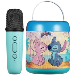 Disney Stitch Cylinder Karaoke Speaker with Bluetooth Microphone