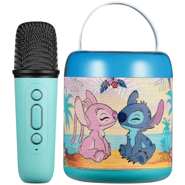 Disney Stitch Cylinder Karaoke Speaker with Bluetooth Microphone