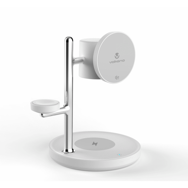 Volkano Lumen Series 3-in-1 Magnetic 25W Qi2.2 Wireless Charging Station - White
