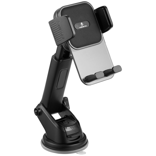 Volkano Secure Series Car Vent, Dash & Windshield Mount Phone Holder - Black