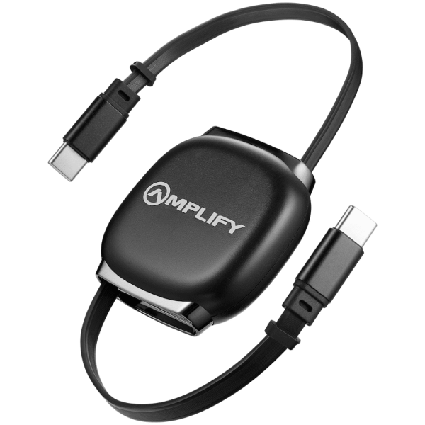 Amplify Revo Series USB C to USB C Retractable Cable Fast Charging Cable