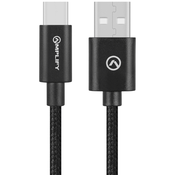 Amplify Linked Series USB-A to Type-C Braided Cable 1.2m - Black