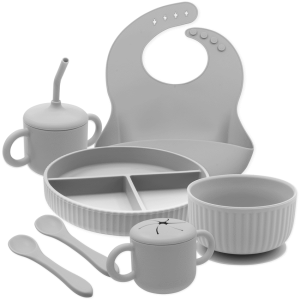 Echo Baby Silicone Feeding Bundle - Set of 6 - Stone