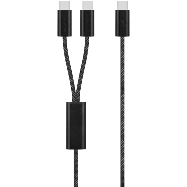 Volkano Weave Series USB C to 2 USB C 100W 1.5m