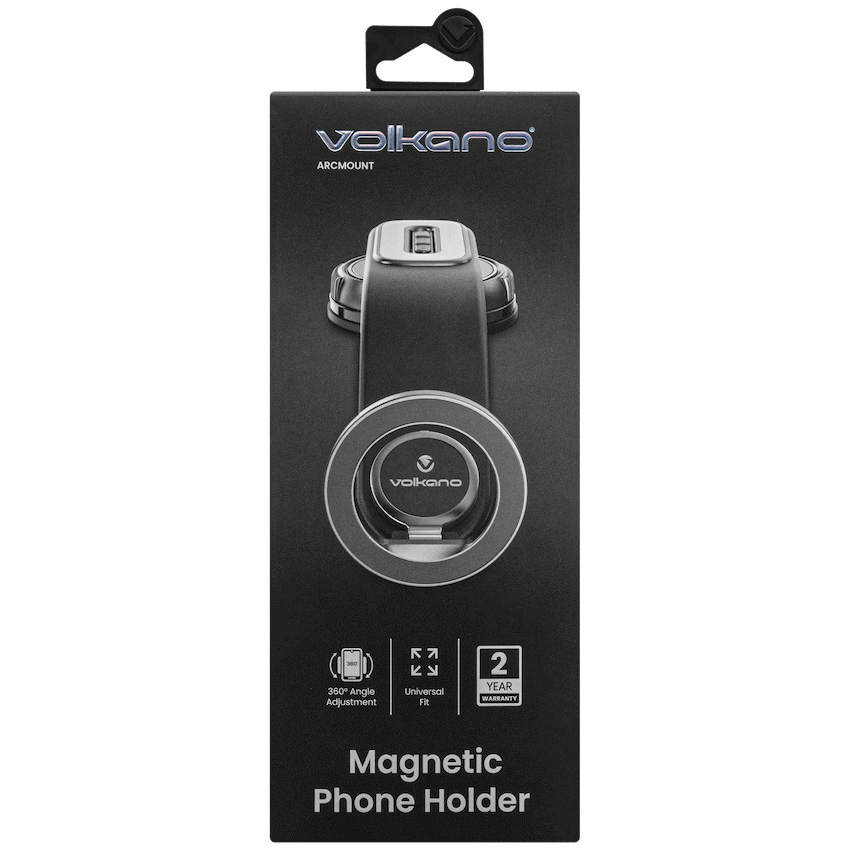 Volkano Arcmount Bendable Dash Mount Magnetic Phone Holder - Black - Image 11