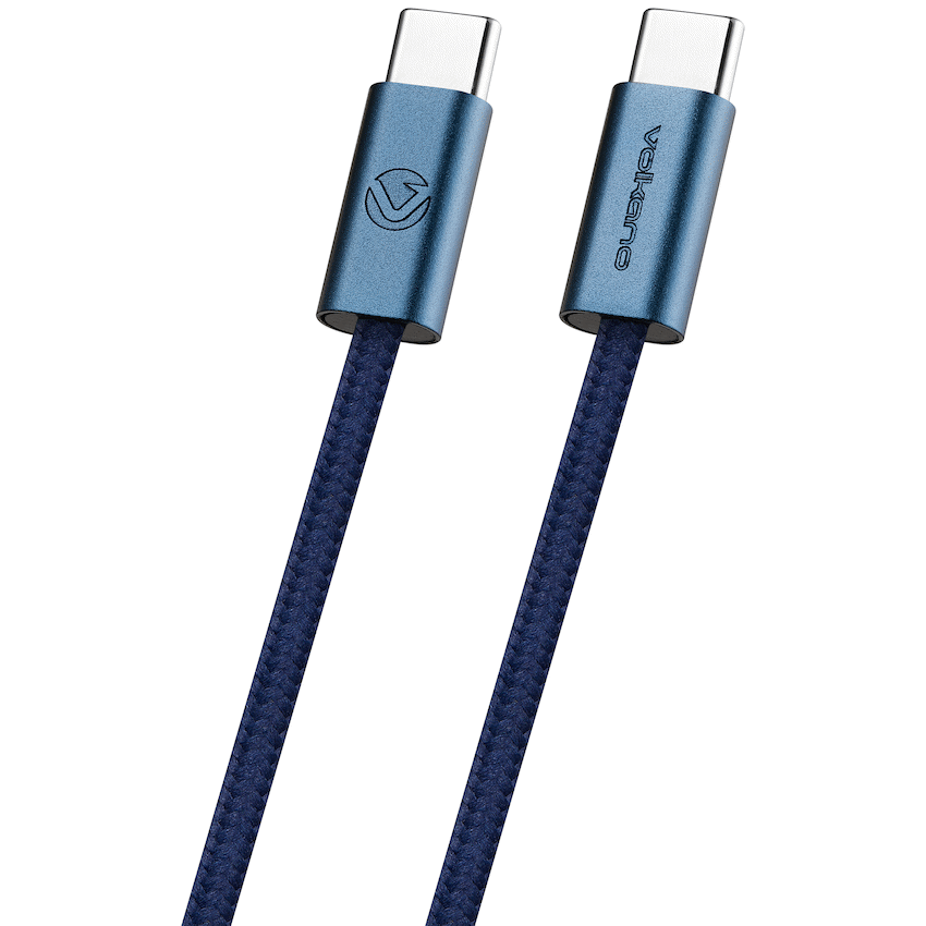 Volkano Weave Series 60w USB C to USB C 1.2m-Blue - Image 2