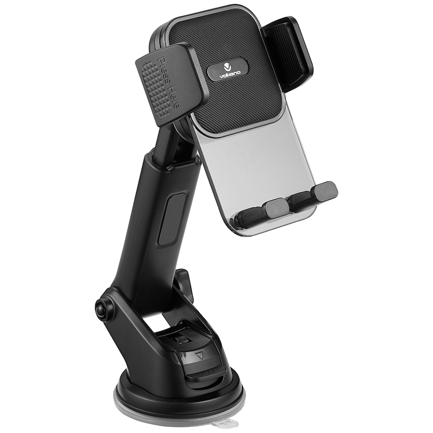 Volkano Secure Series Car Vent, Dash & Windshield Mount Phone Holder - Black - Image 2