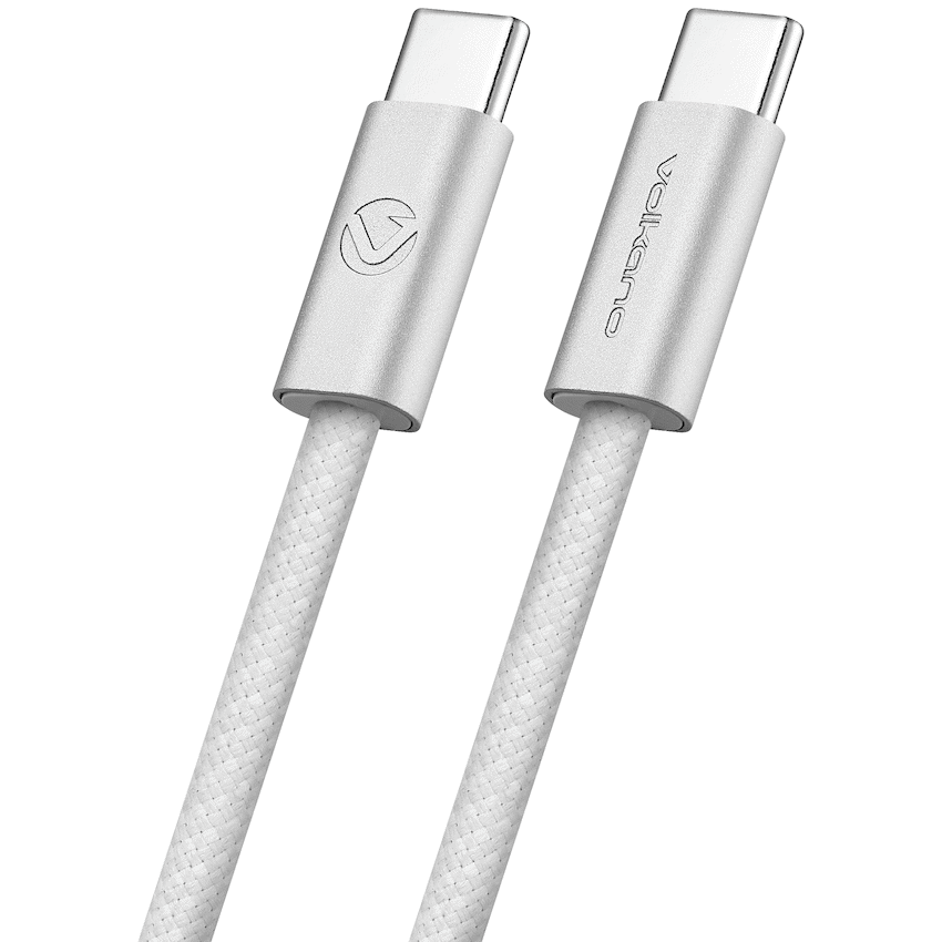 Volkano Weave Series 60w USB C to USB C 1.2m-White - Image 2