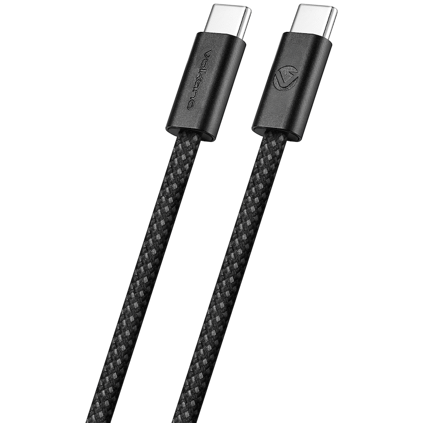 Volkano Weave Series 60w USB C to USB C 1.2m-Black - Image 2
