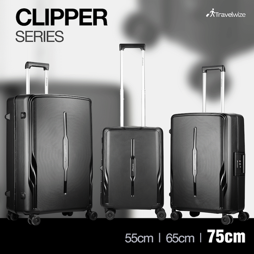 Travelwize Clipper PP 75cm 4-Wheel Spinner Luggage Black - Image 5
