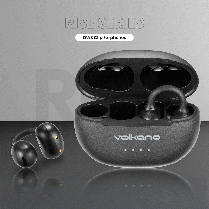 Volkano Rise Series OWS Clip Earphones - Black - Image 6