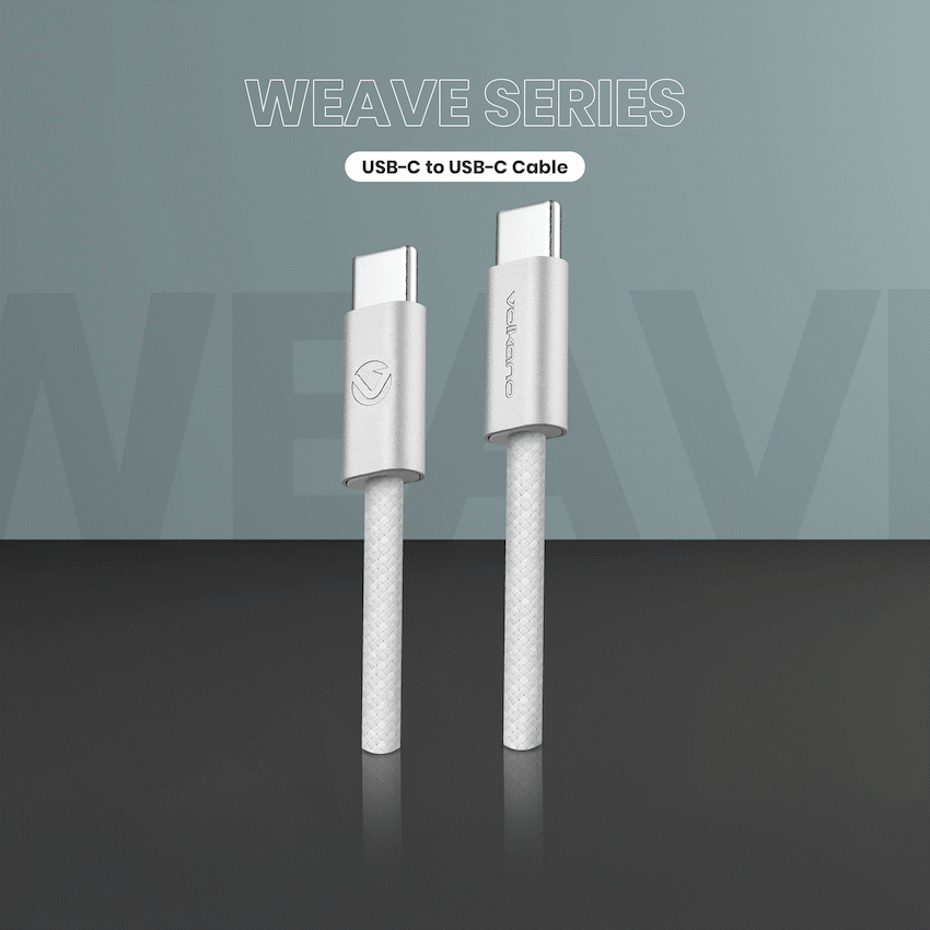 Volkano Weave Series 60w USB C to USB C 1.2m-White - Image 6