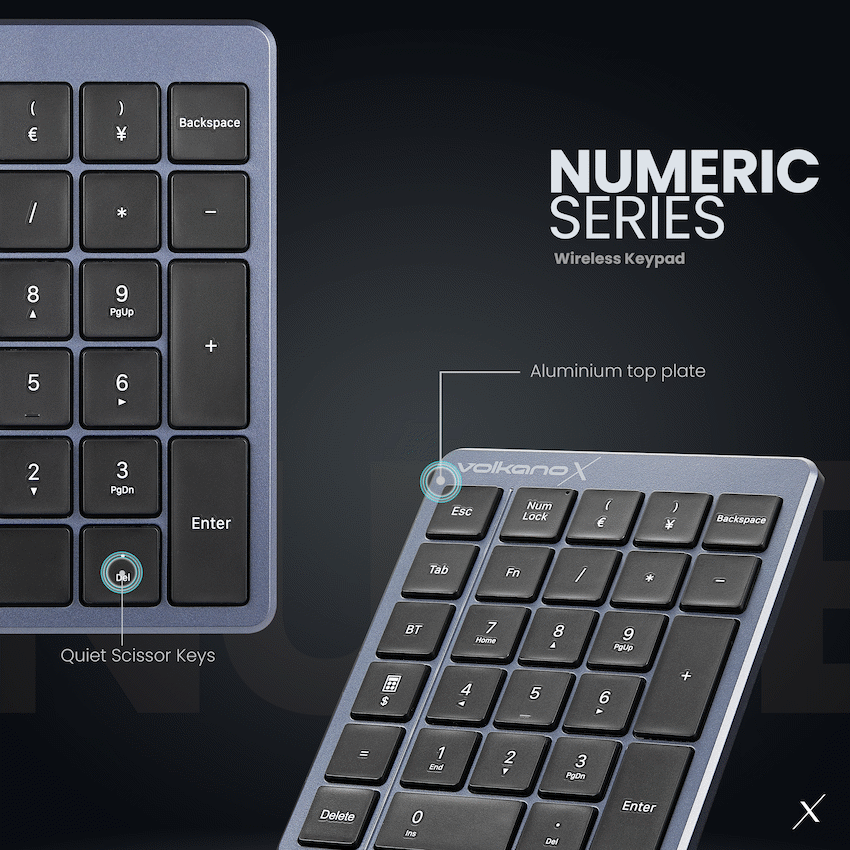Volkano X Numeric Series Keypad With Scissor keys - Black - Image 6