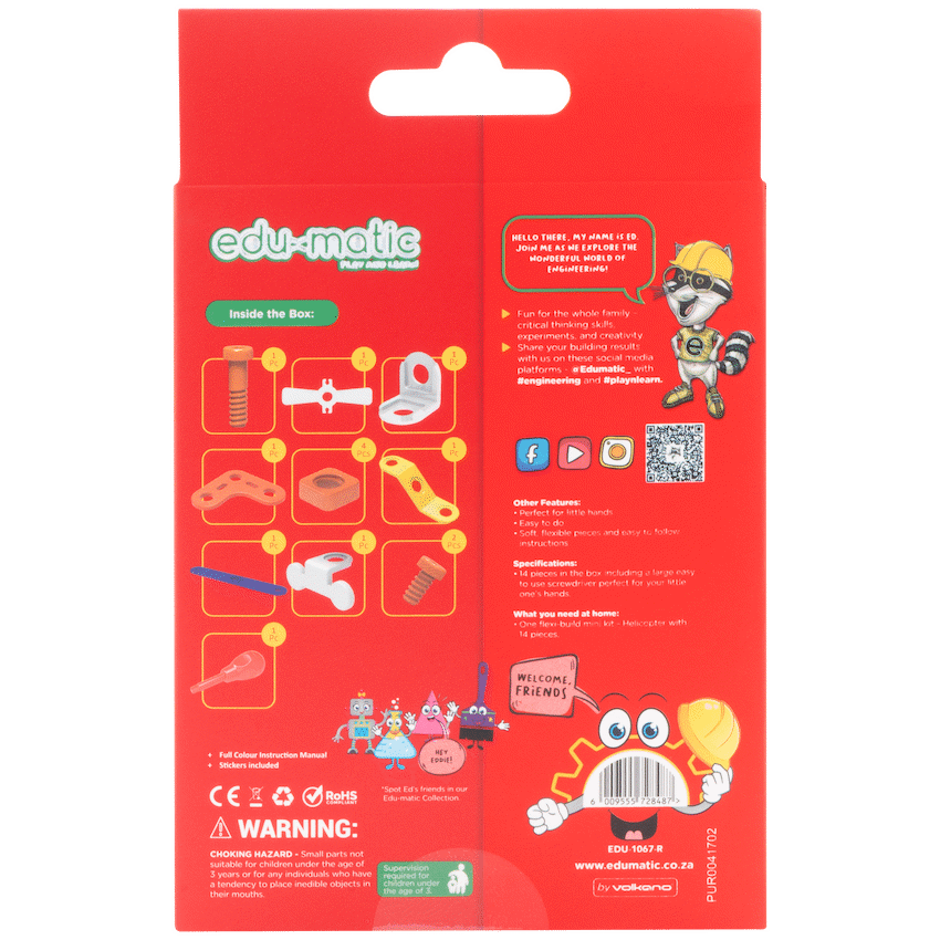 Edu-matic Flexi Build Mini Kit - Helicopter - 14 pcs - Image 8