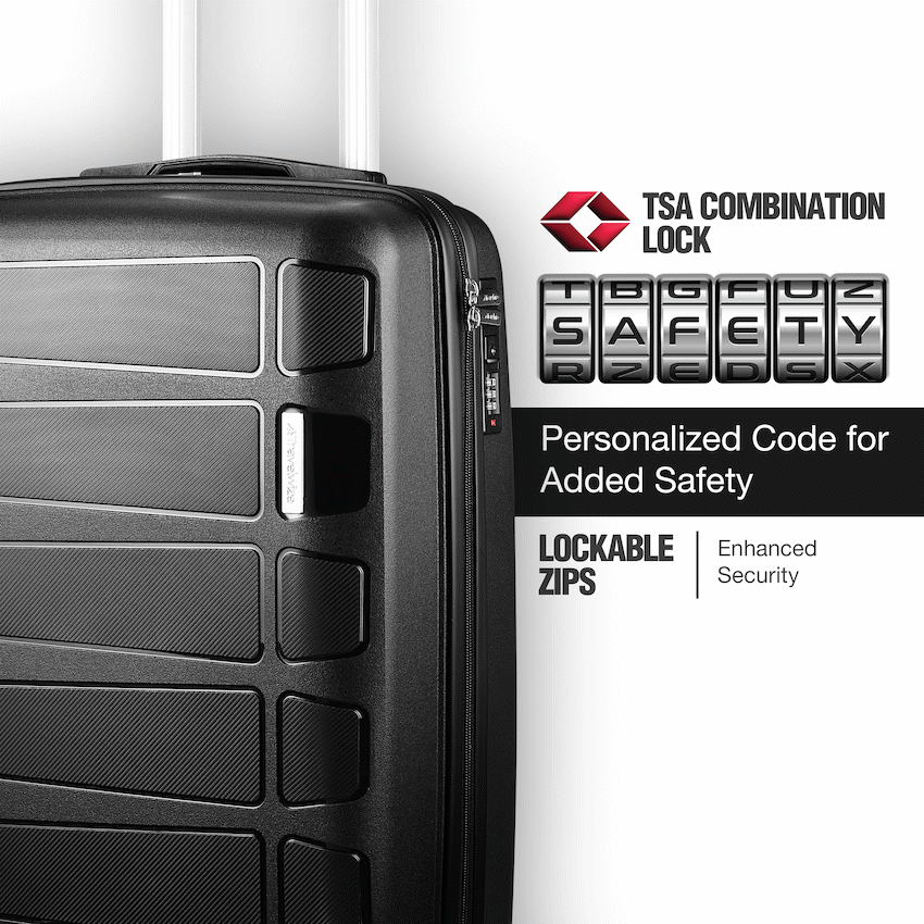 Travelwize Tourer PP 3Pc 4-wheel Spinner Luggage Set Black - Image 3
