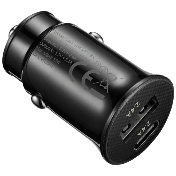 Amplify Voltix Series 12W Dual USB and USB-C Car Charger