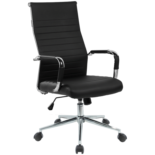 Everfurn Jupiter High Back Office Chair, Virgin Foam - Black