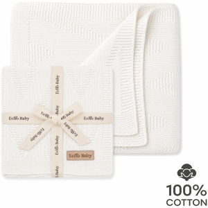 Echo Baby Knitted Baby Blanket - White