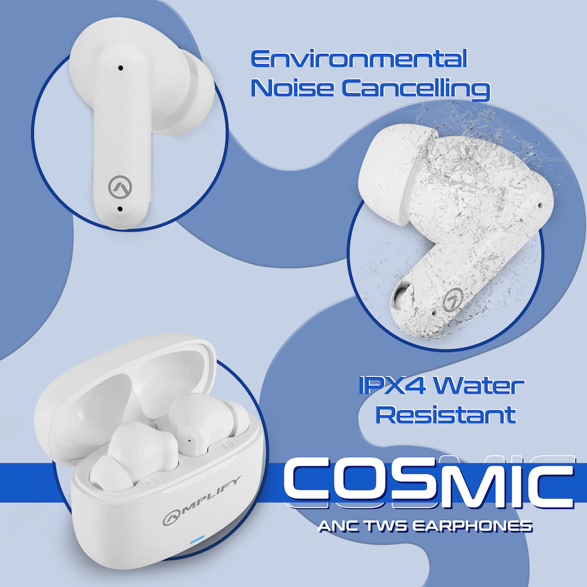 Amplify Cosmic Series ANC TWS Earphone - White - Image 2