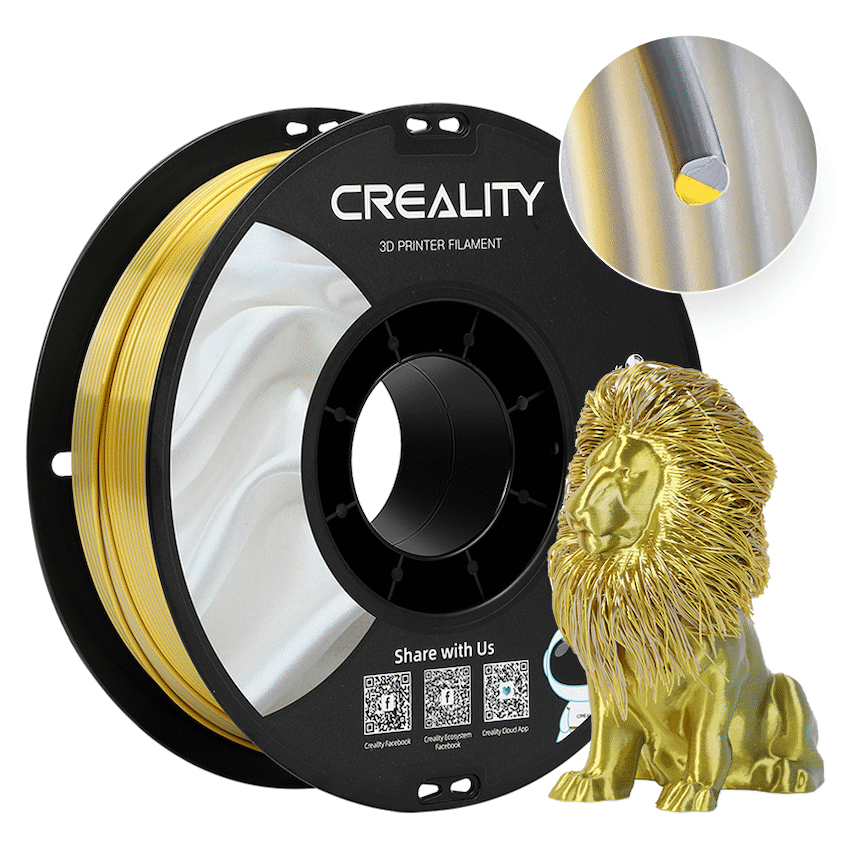 Creality Dual Silk Filament PLA Golden-Silver 1kg - Image 2