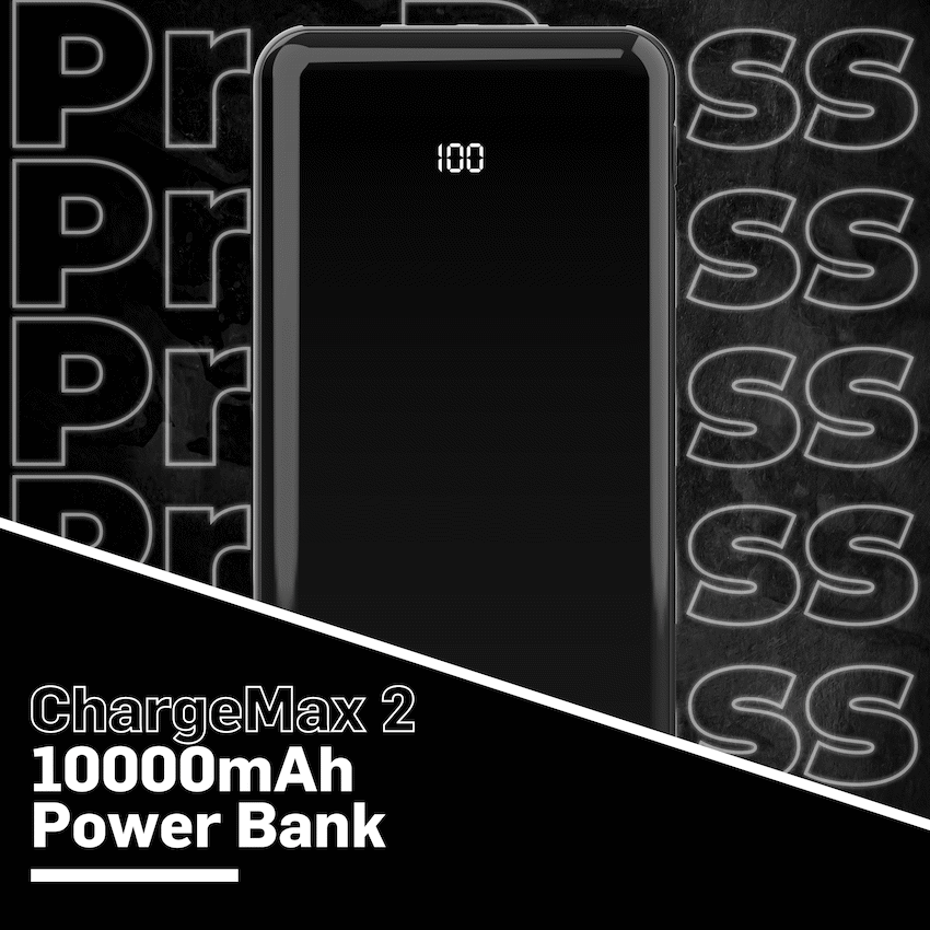 Pro Bass ChargeMax 2 10 000mAh power bank - Black - Image 3