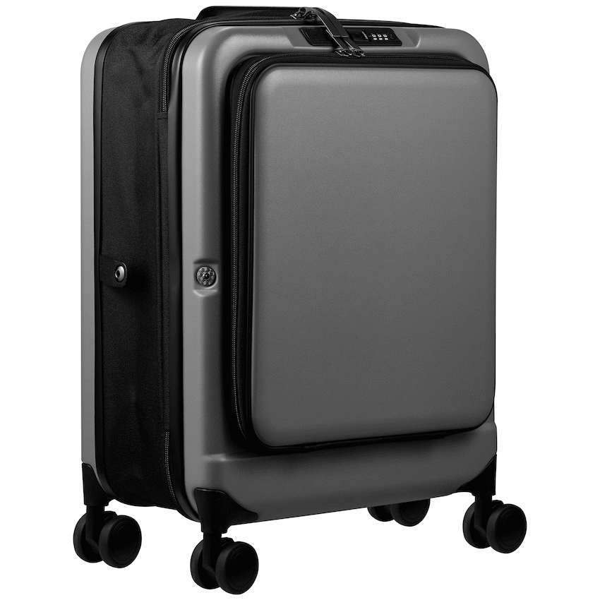 Expandable PP 55cm Carry On Luggage - Dark Grey - Image 3