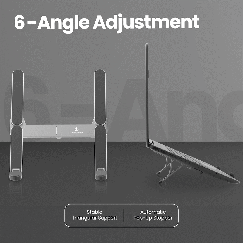 Volkano Fold Series Adjustable Aluminium Laptop Stand - Image 4