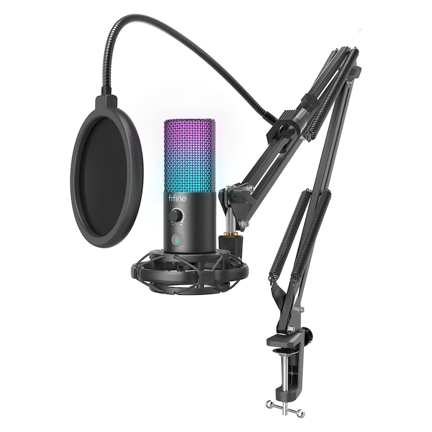Fifine T669 Pro3 USB Microphone with Pop Filter and Boom Arm Stand - Image 5