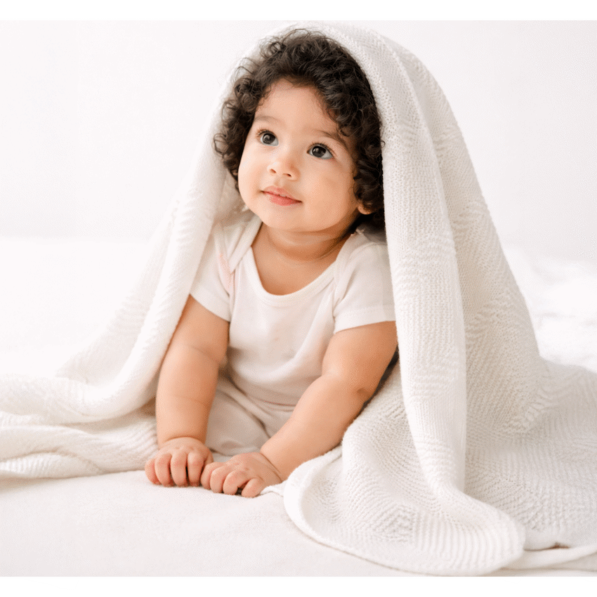 Echo Baby Knitted Baby Blanket - White - Image 5
