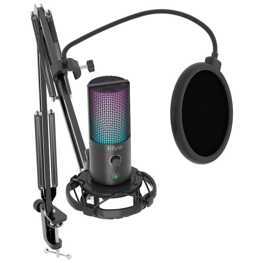 Fifine T669 Pro3 USB Microphone with Pop Filter and Boom Arm Stand - Image 6