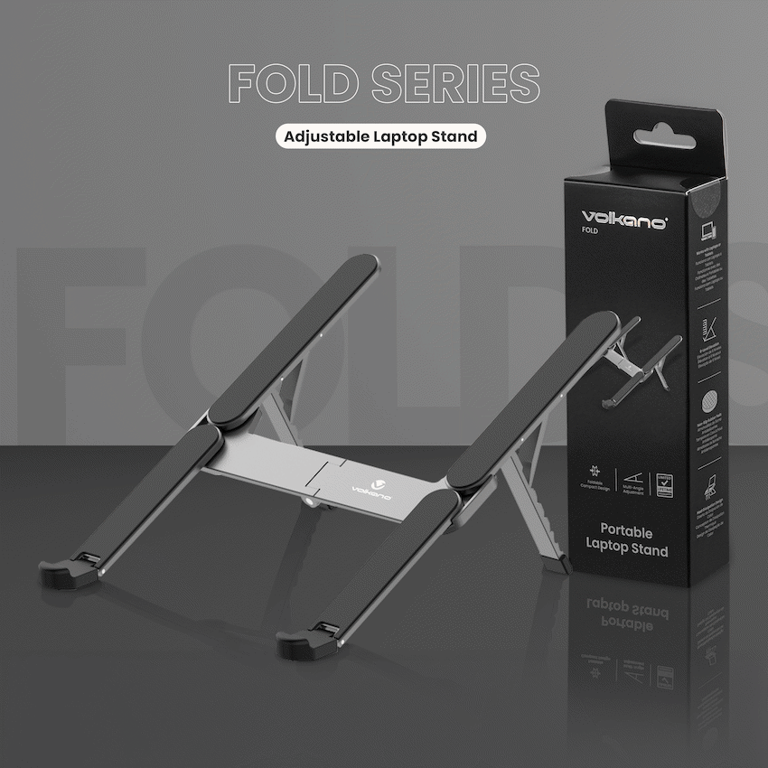 Volkano Fold Series Adjustable Aluminium Laptop Stand - Image 6