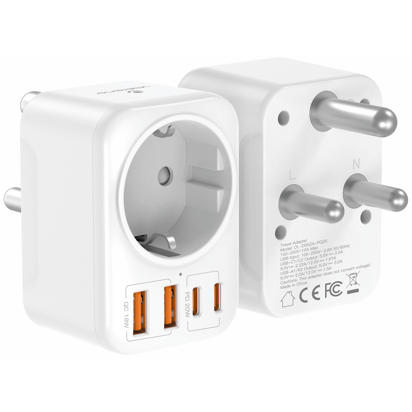 Volkano MultiVolt Series 2x USB-A + 2x USB-C adaptor SA Plug to multi travel socket 20Watt - Image 8